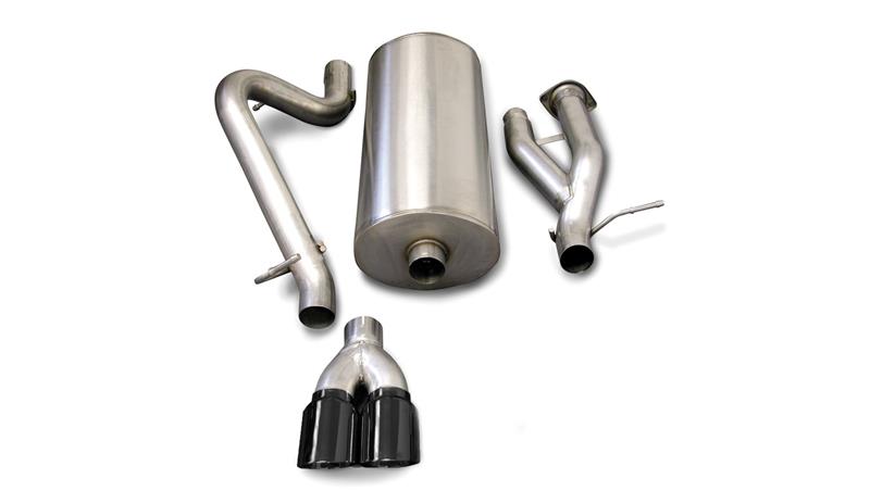 Hummer H2 Performance Exhaust - Single Rear Exit - CORSA Performance - Cat-Back Sport with Twin 4in Tips - Black - `03-`06